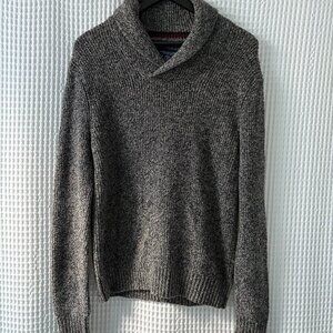 American Eagle Outfitters shawl collar gray marled wool-blend men's sweater med